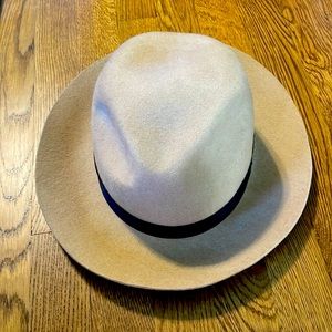 The Hatter Company Women's Fedora Hat Tan Wool Blend Wide Brim Style 18037